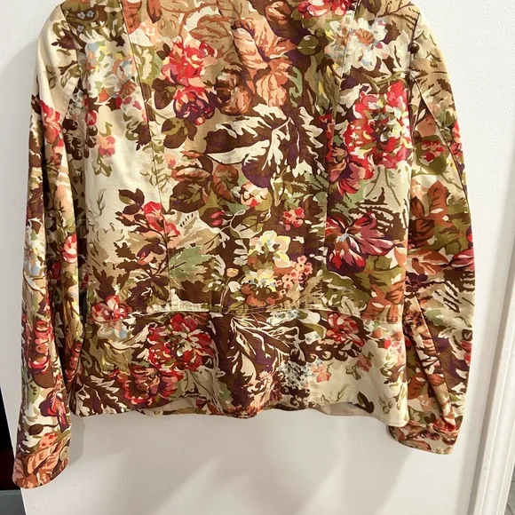 Coldwater Creek Womens Jacket Floral Print Button Front Size 12 - Picture 2 of 3